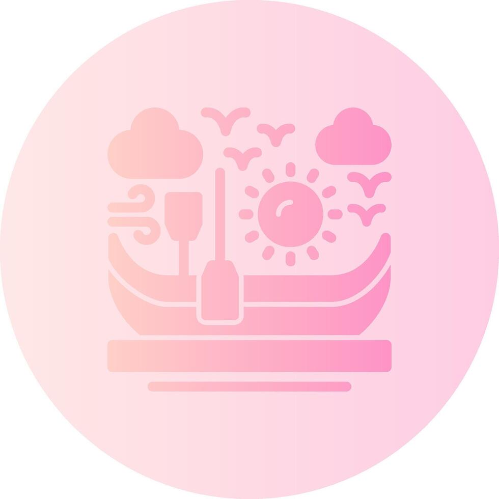 Canoe Gradient Circle Icon vector