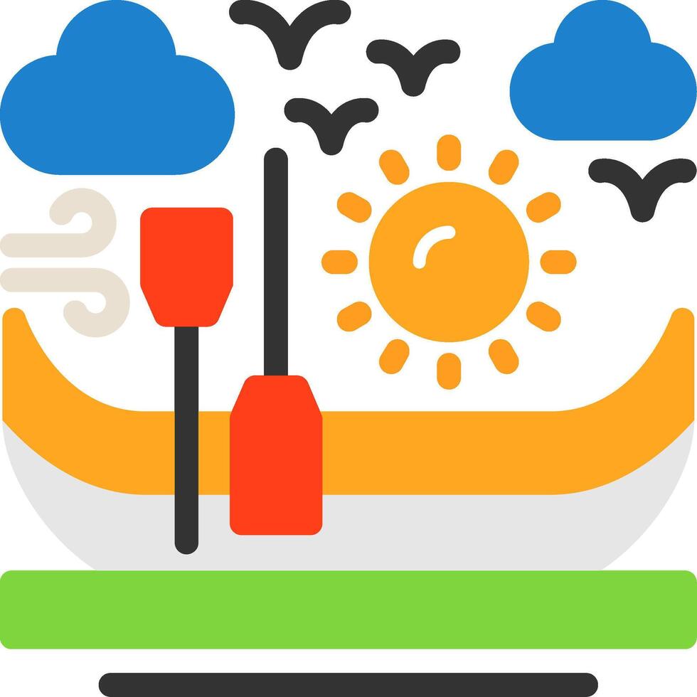 Canoe Flat Icon vector