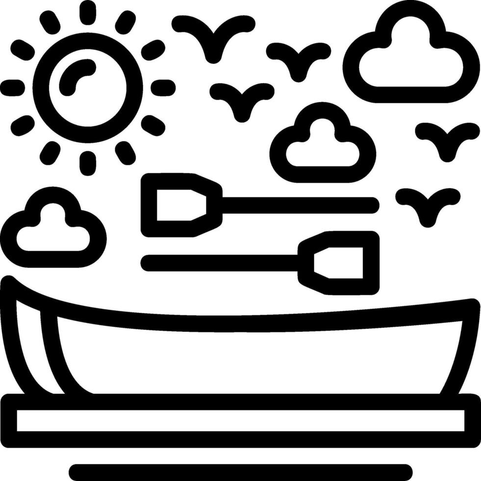 Rowboat Line Icon vector