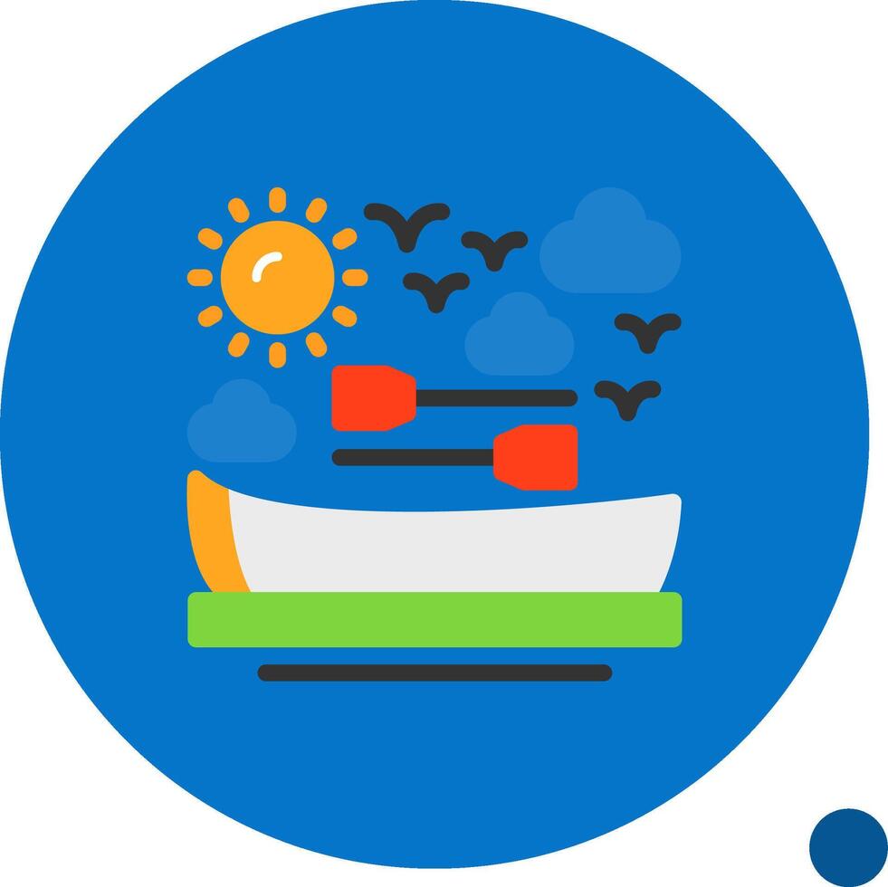 Rowboat Flat Shadow Icon vector