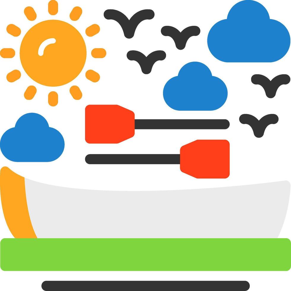 Rowboat Flat Icon vector
