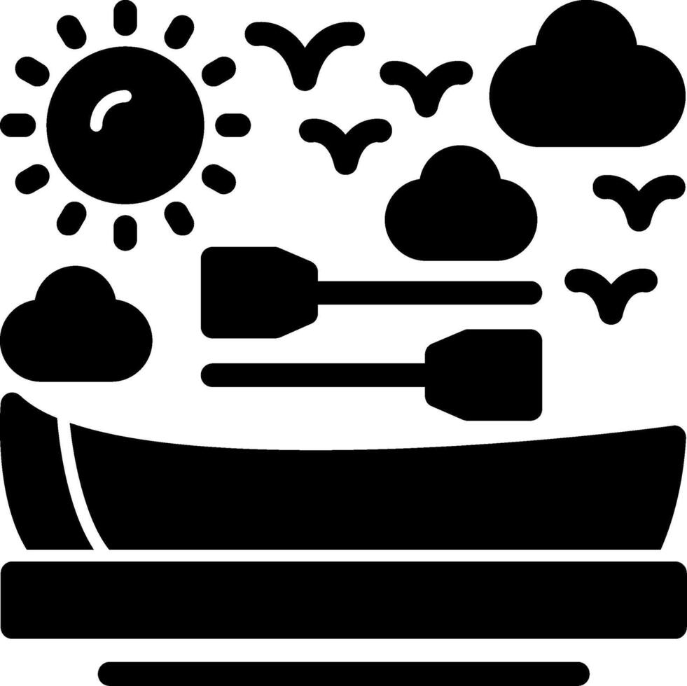 Rowboat Glyph Icon vector