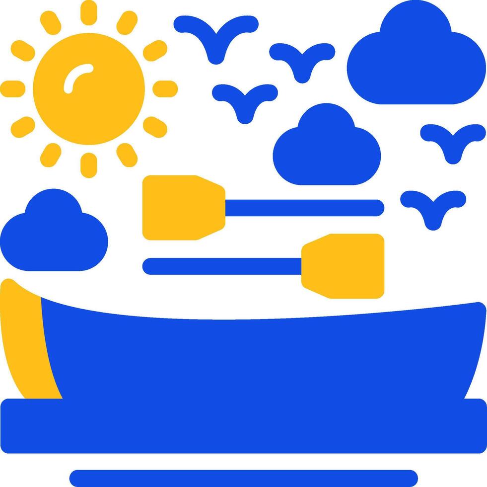Rowboat Flat Two Color Icon vector