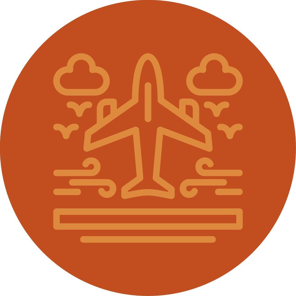 Airplane Line Multi color Icon vector
