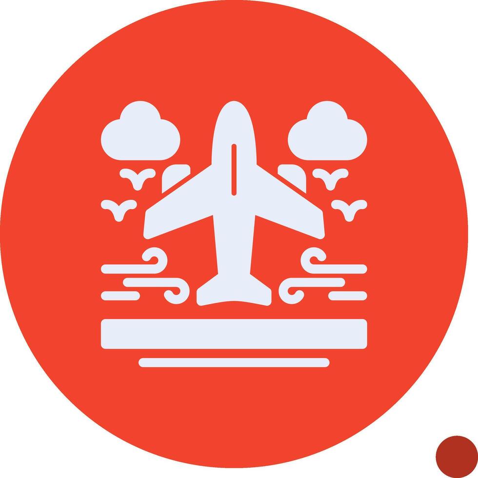 Airplane Glyph Shadow Icon vector