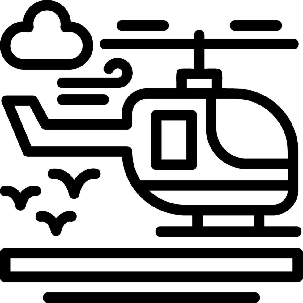 Helicopter Line Icon vector