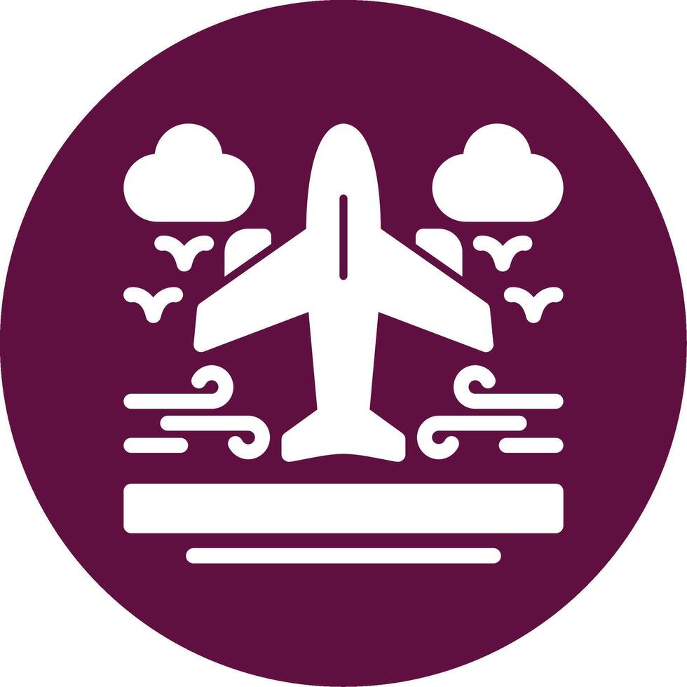 Airplane Glyph Circle Icon vector