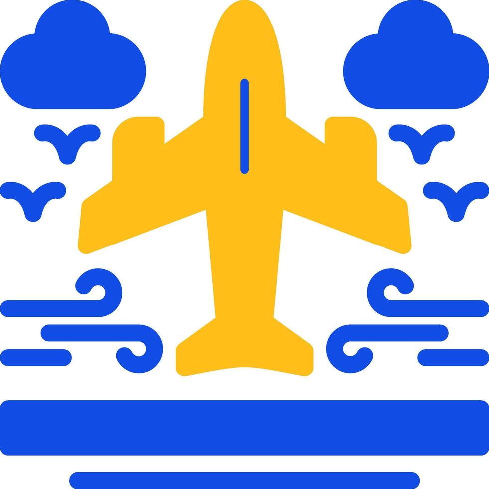 Airplane Flat Two Color Icon vector