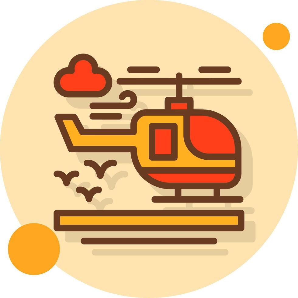 Helicopter Filled Shadow Circle Icon vector