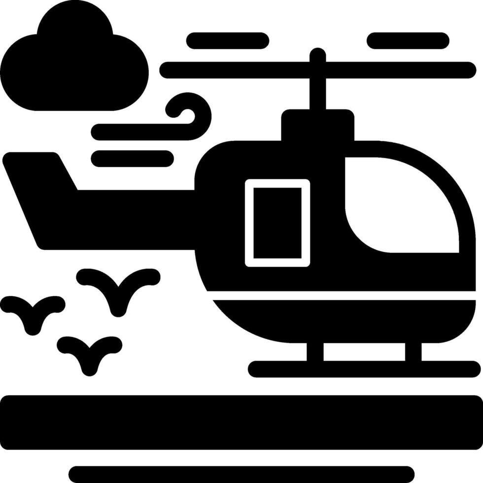 Helicopter Glyph Icon vector