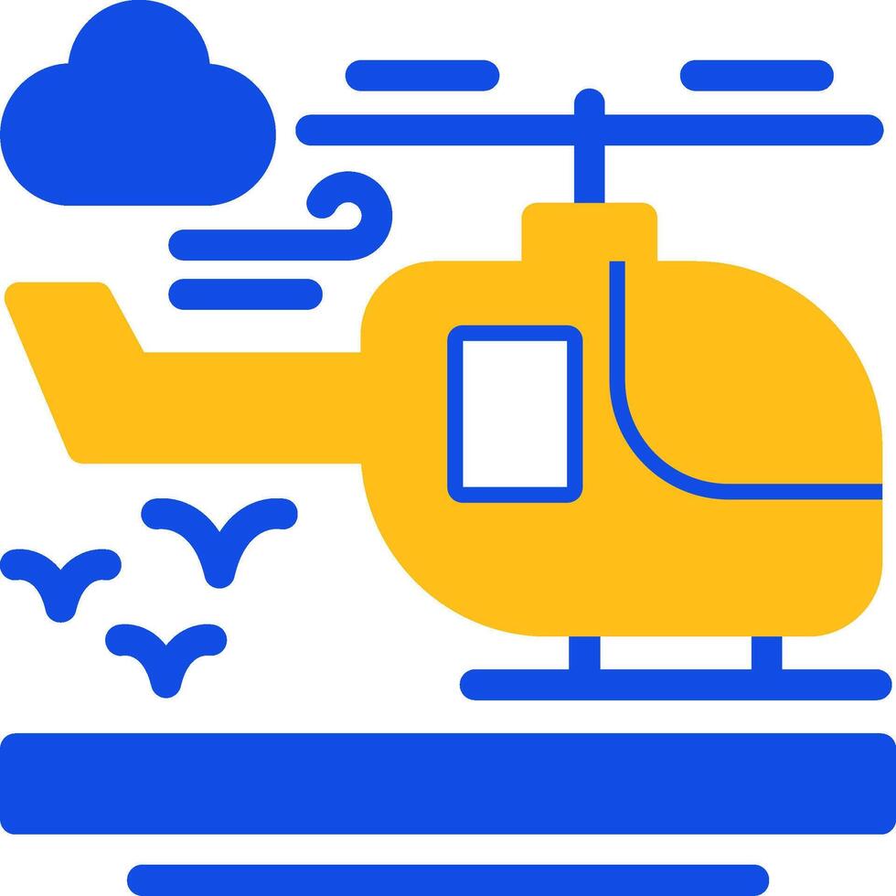 Helicopter Flat Two Color Icon vector