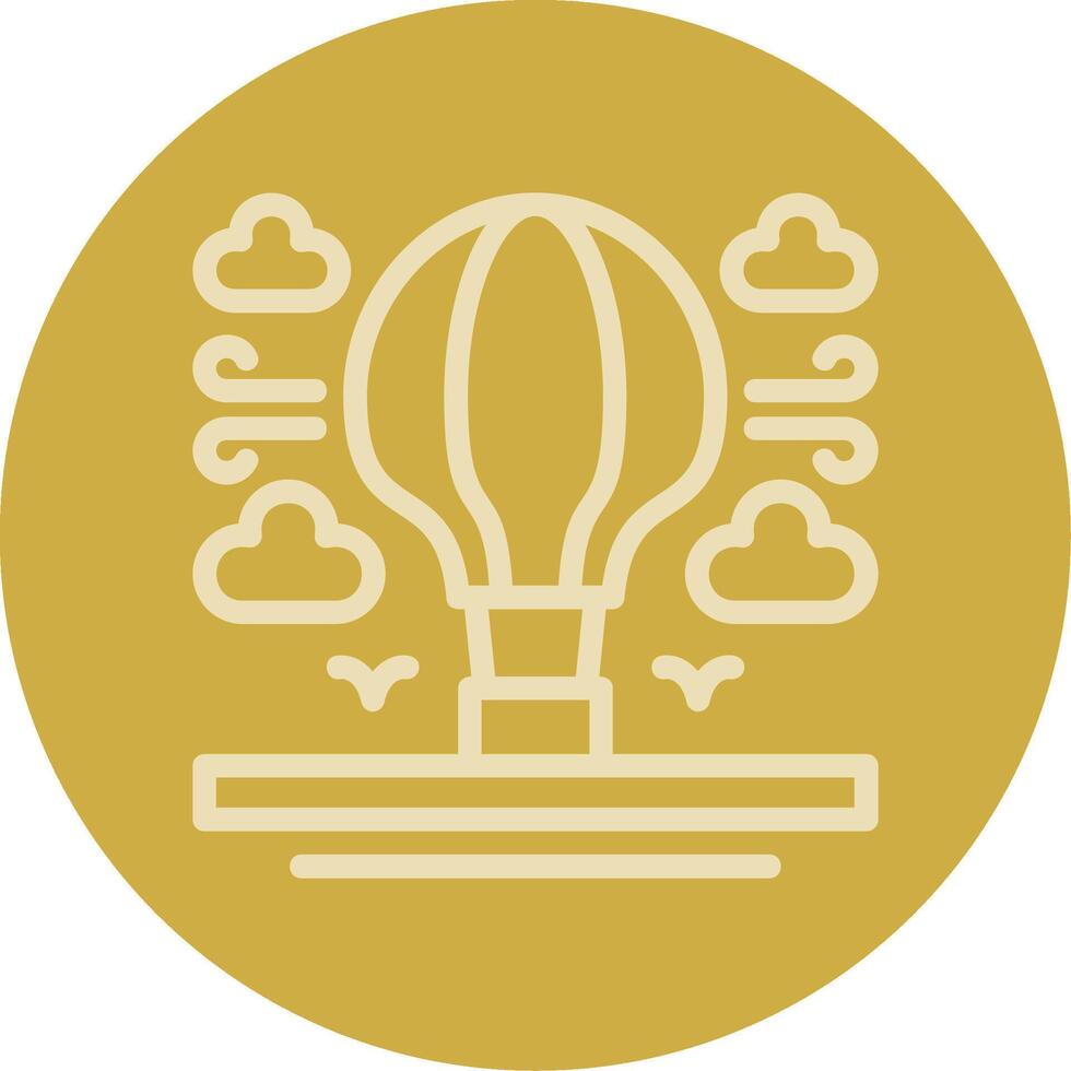 Hot air balloon Line Multi color Icon vector
