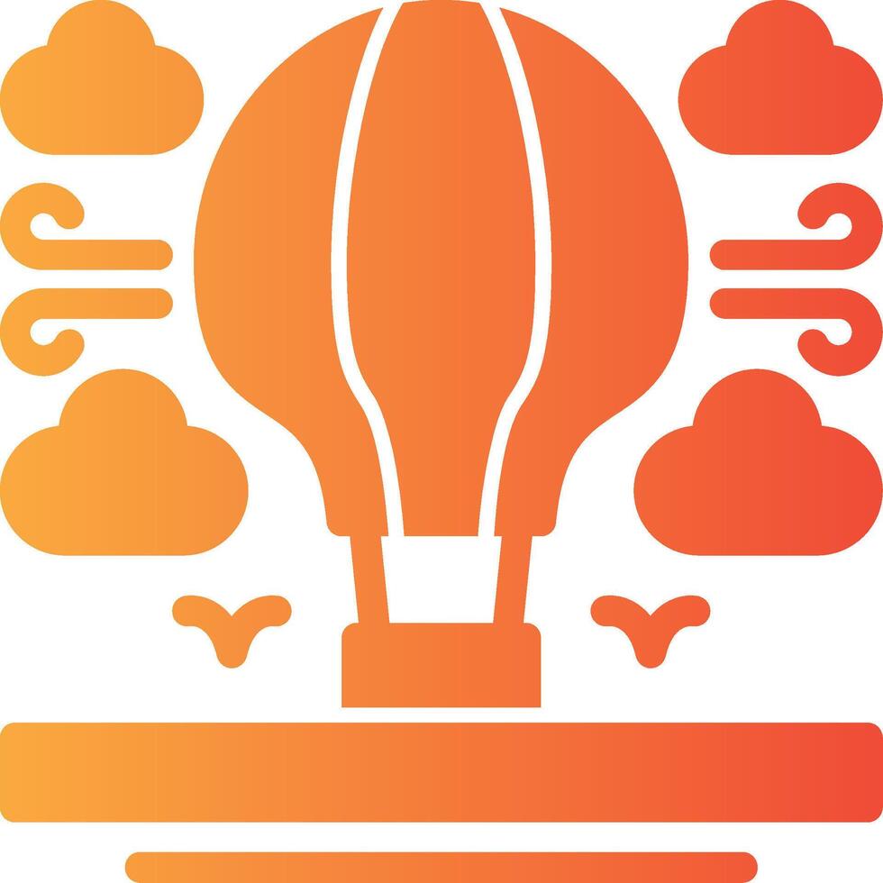 Hot air balloon Solid Multi Gradient Icon vector