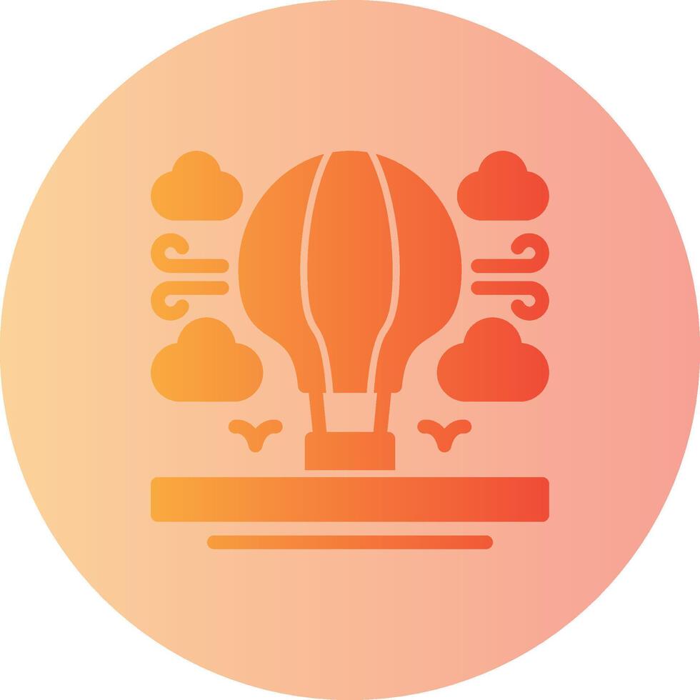 Hot air balloon Gradient Circle Icon vector