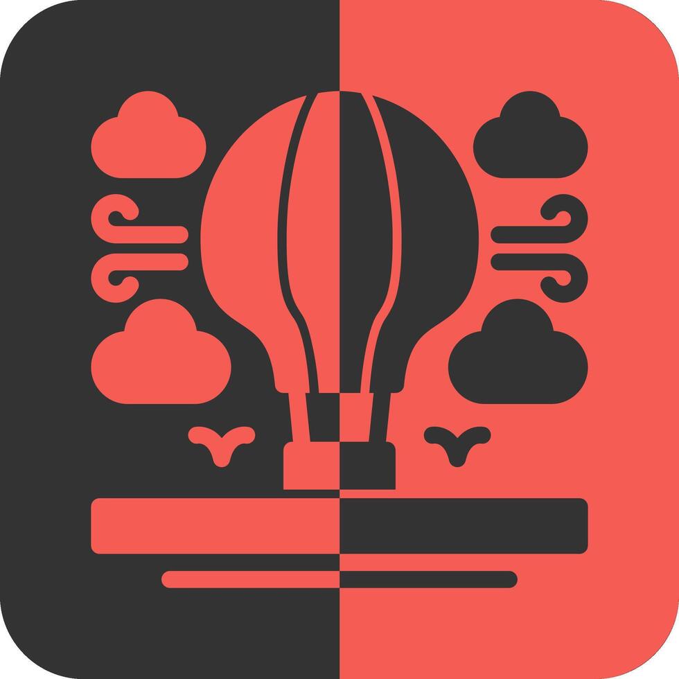 Hot air balloon Red Inverse Icon vector