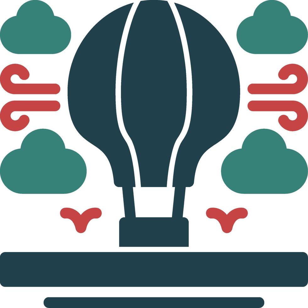 Hot air balloon Glyph Two Color Icon vector