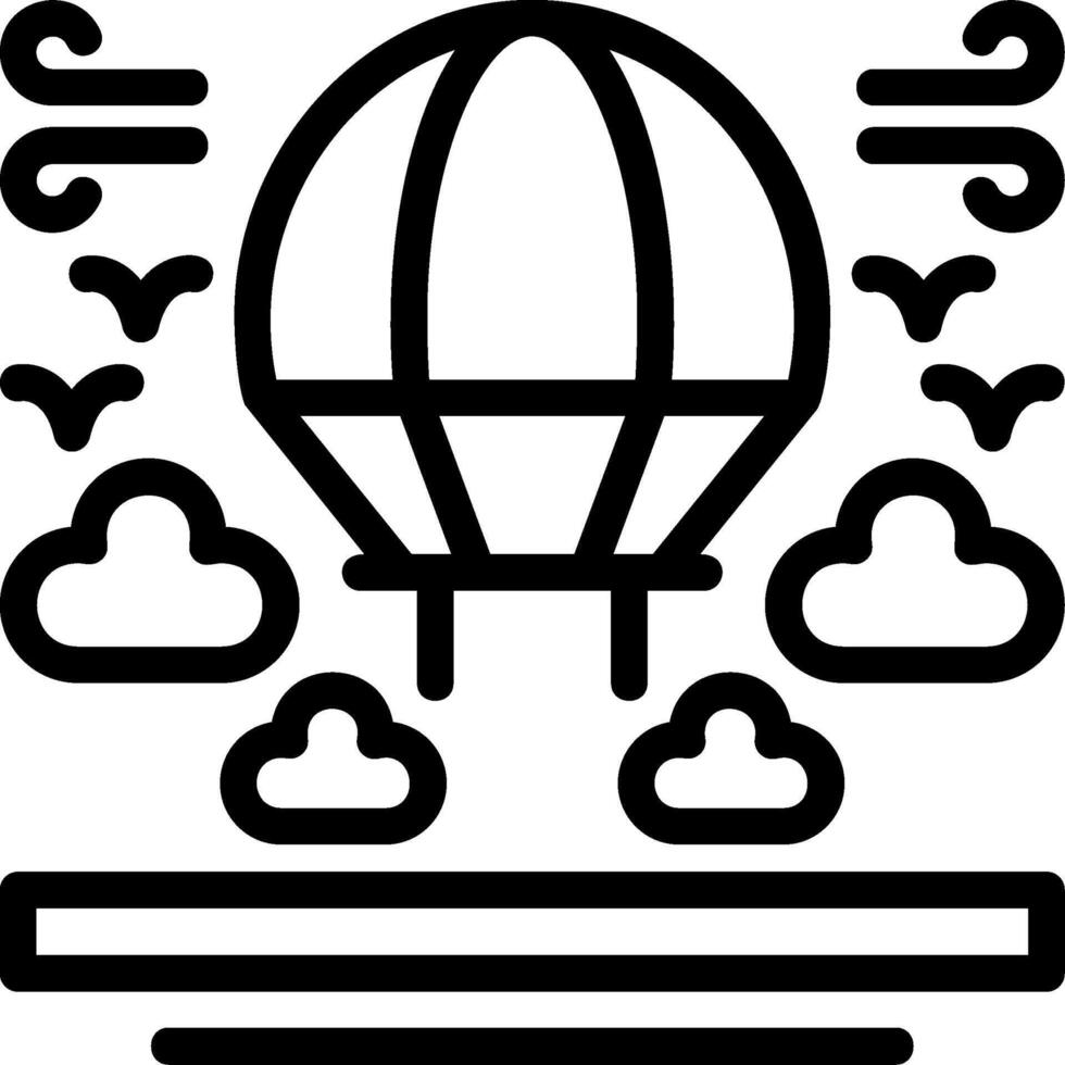 Parachute Line Icon vector