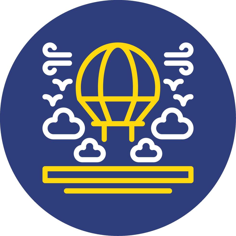 Parachute Dual Line Circle Icon vector