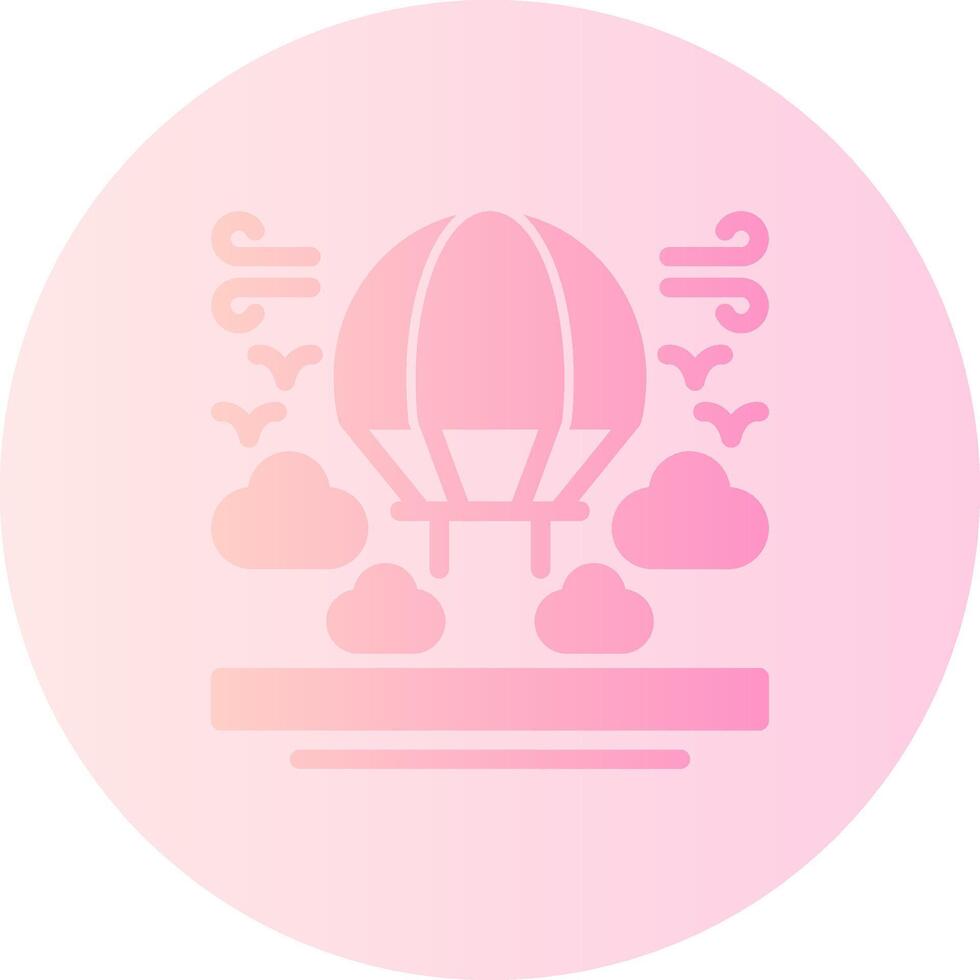Parachute Gradient Circle Icon vector