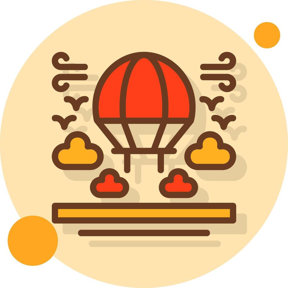 Parachute Filled Shadow Circle Icon vector