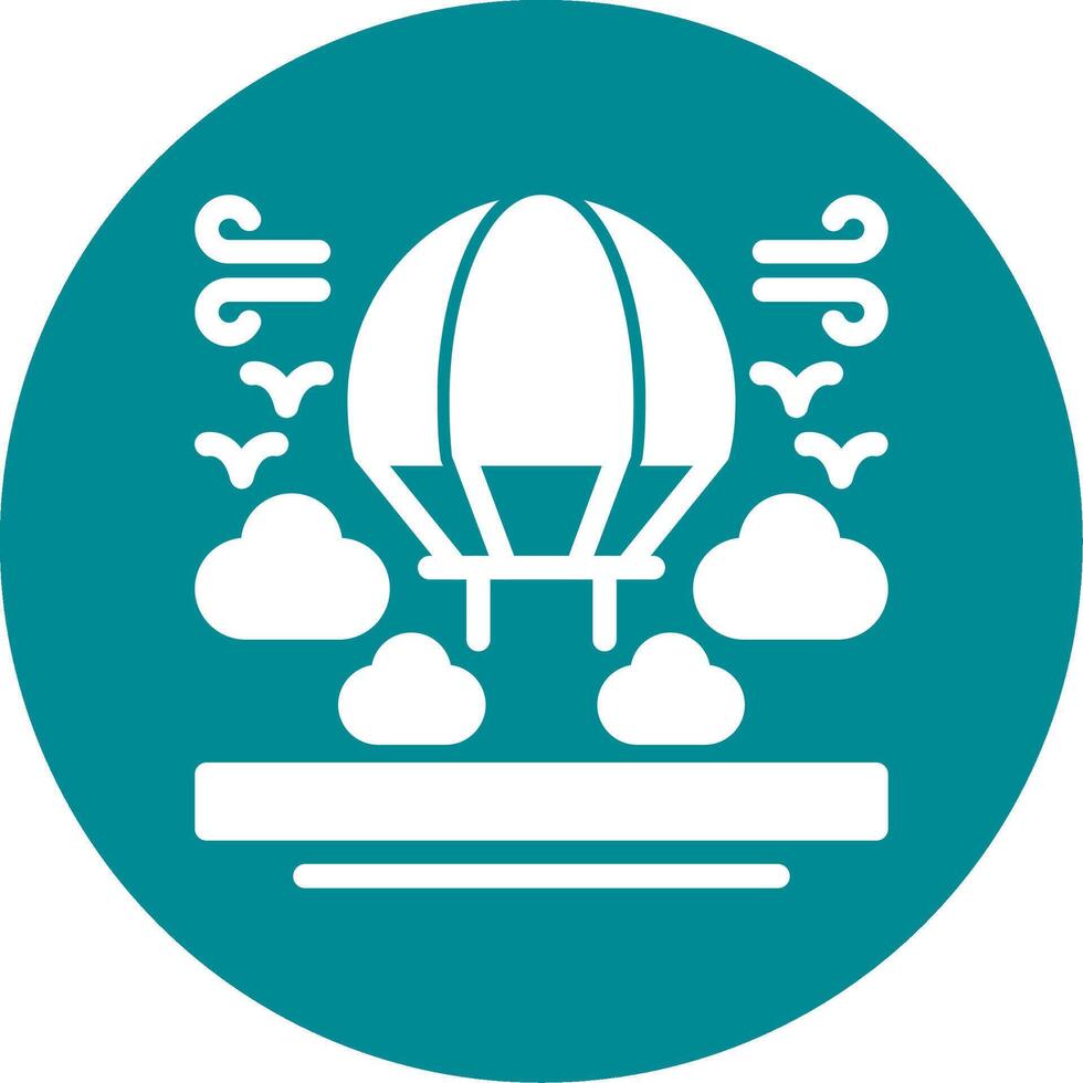Parachute Glyph Circle Icon vector
