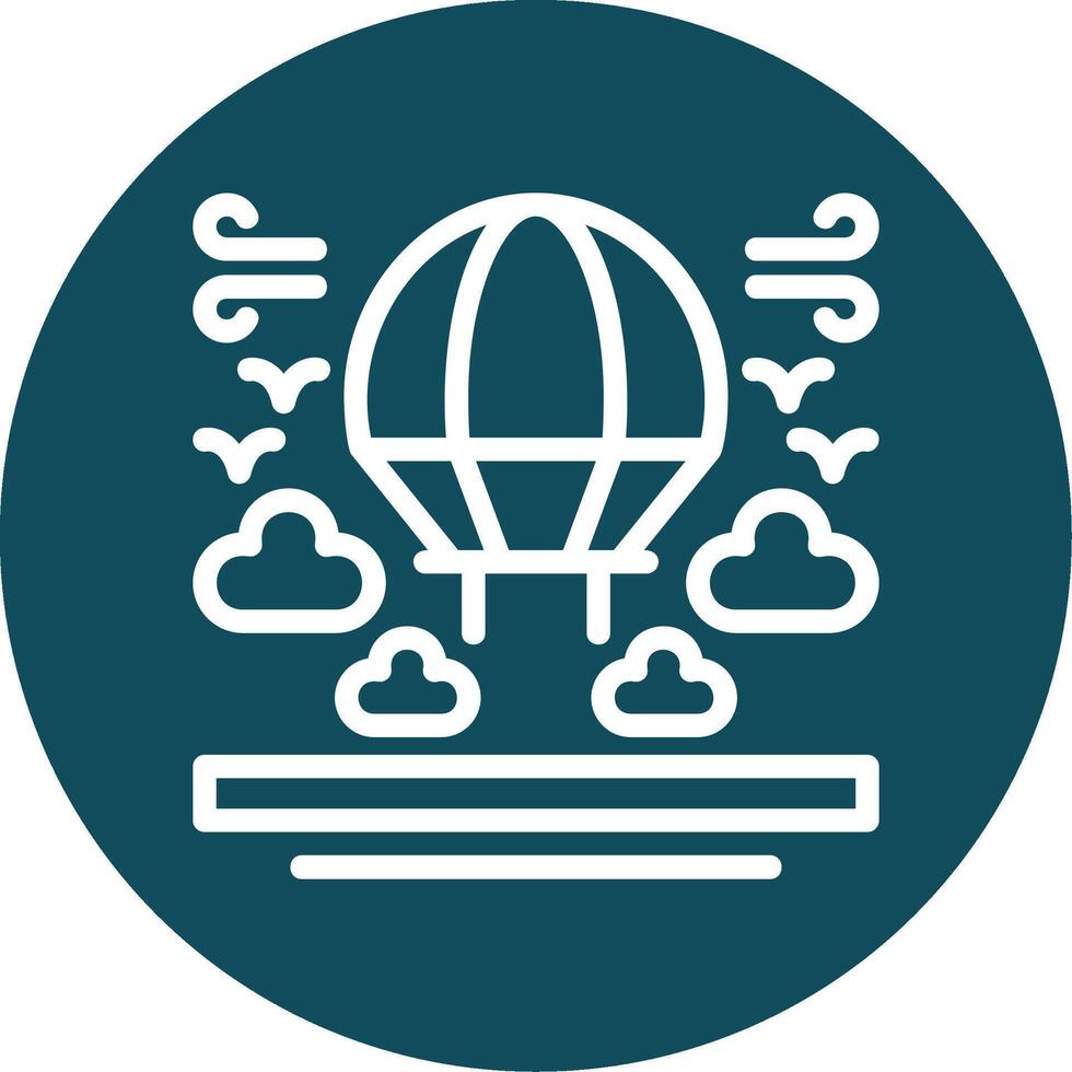 Parachute Outline Circle Icon vector