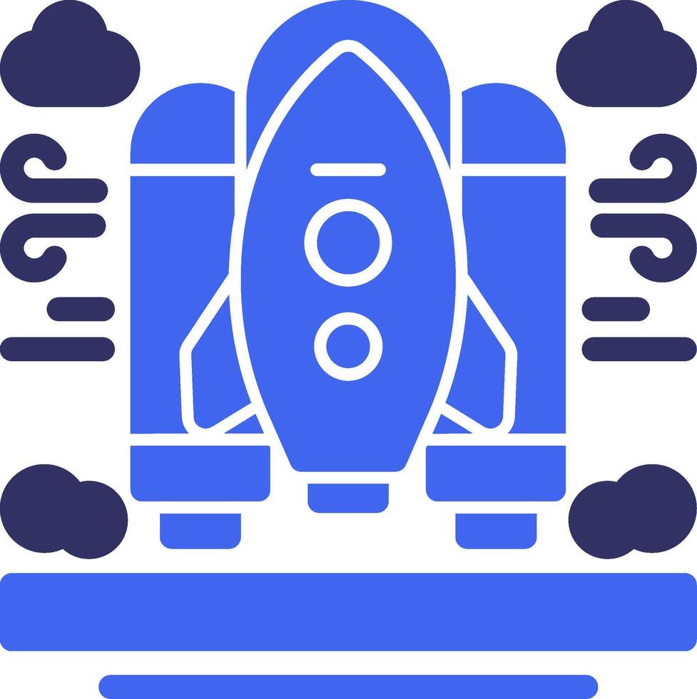 Space shuttle Solid Two Color Icon vector