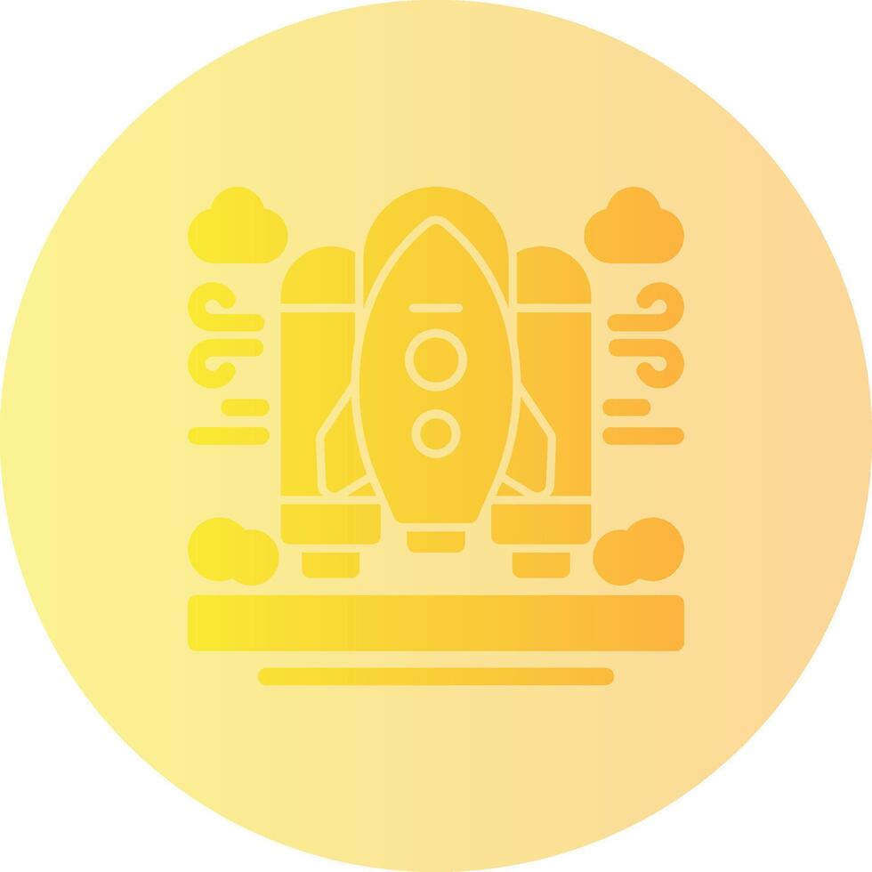 Space shuttle Gradient Circle Icon vector