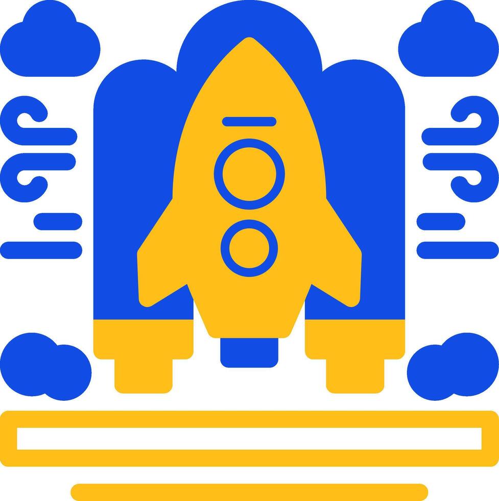 Space shuttle Flat Two Color Icon vector