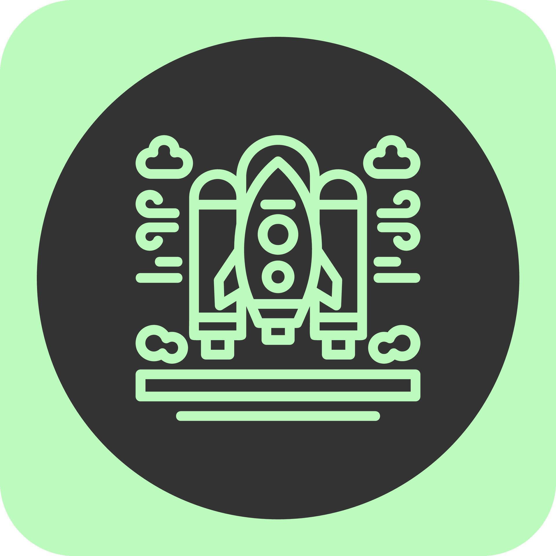 Space shuttle Linear Round Icon 39467521 Vector Art at Vecteezy
