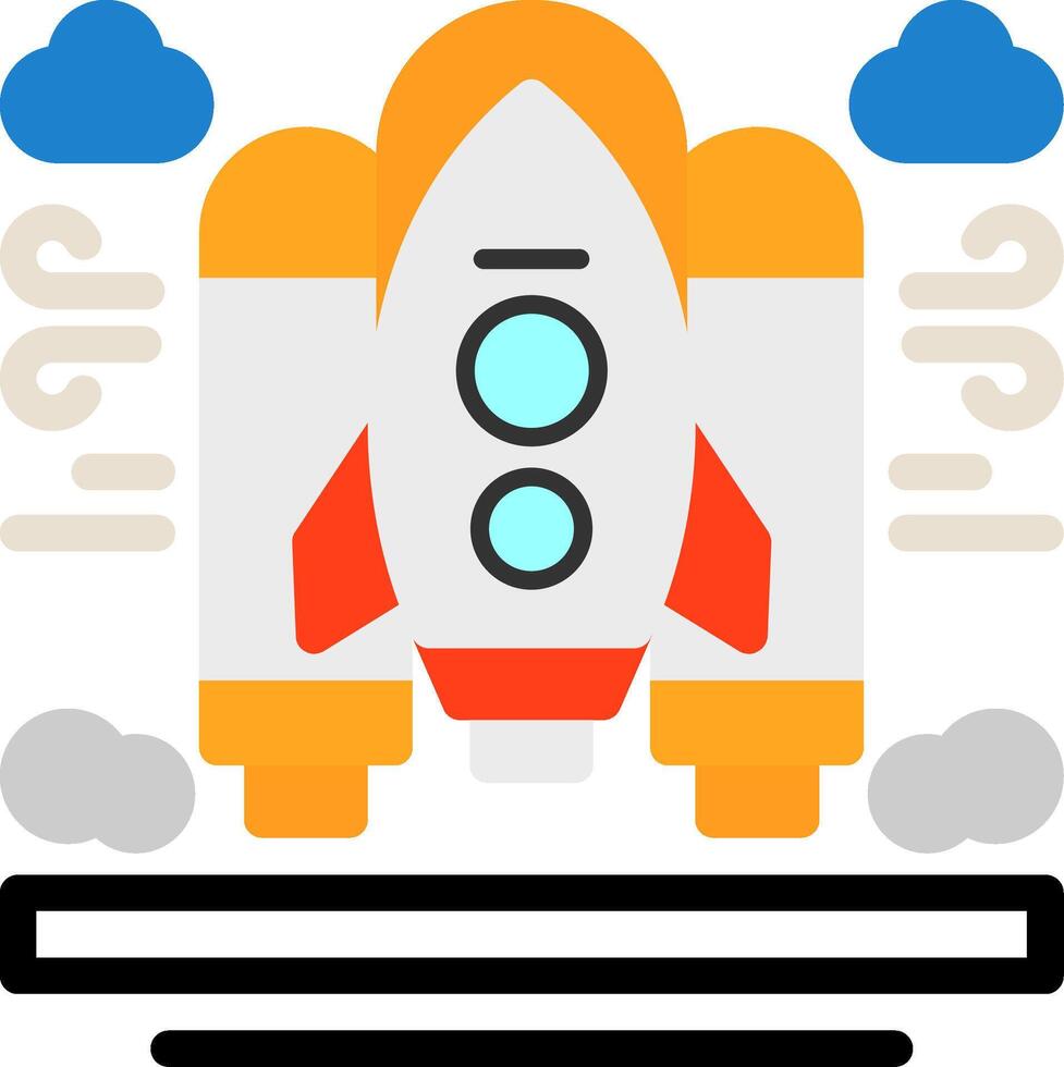 Space shuttle Flat Icon vector
