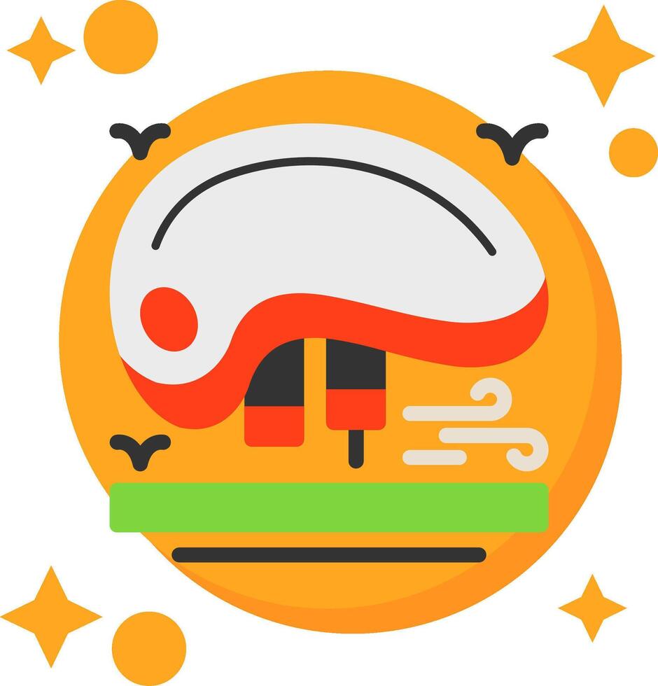 Bicycle helmet Tailed Color Icon vector