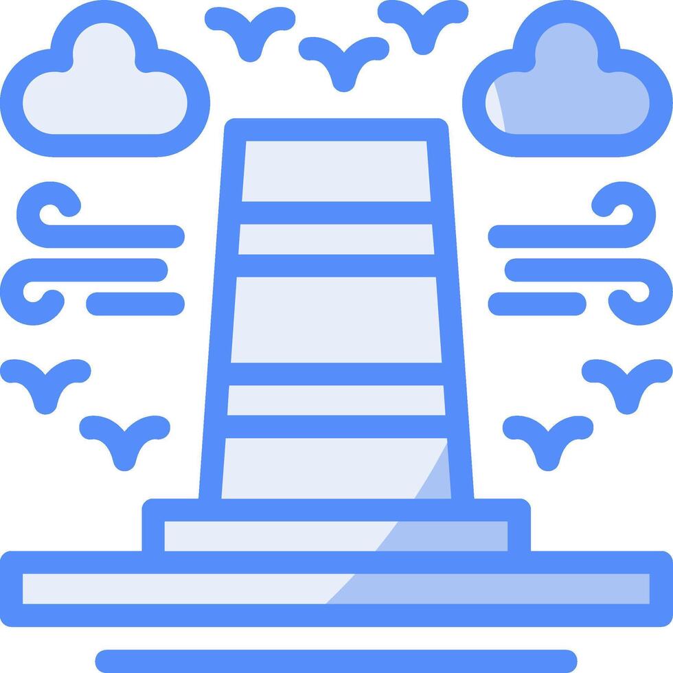 Traffic cone Line Filled Blue Icon vector