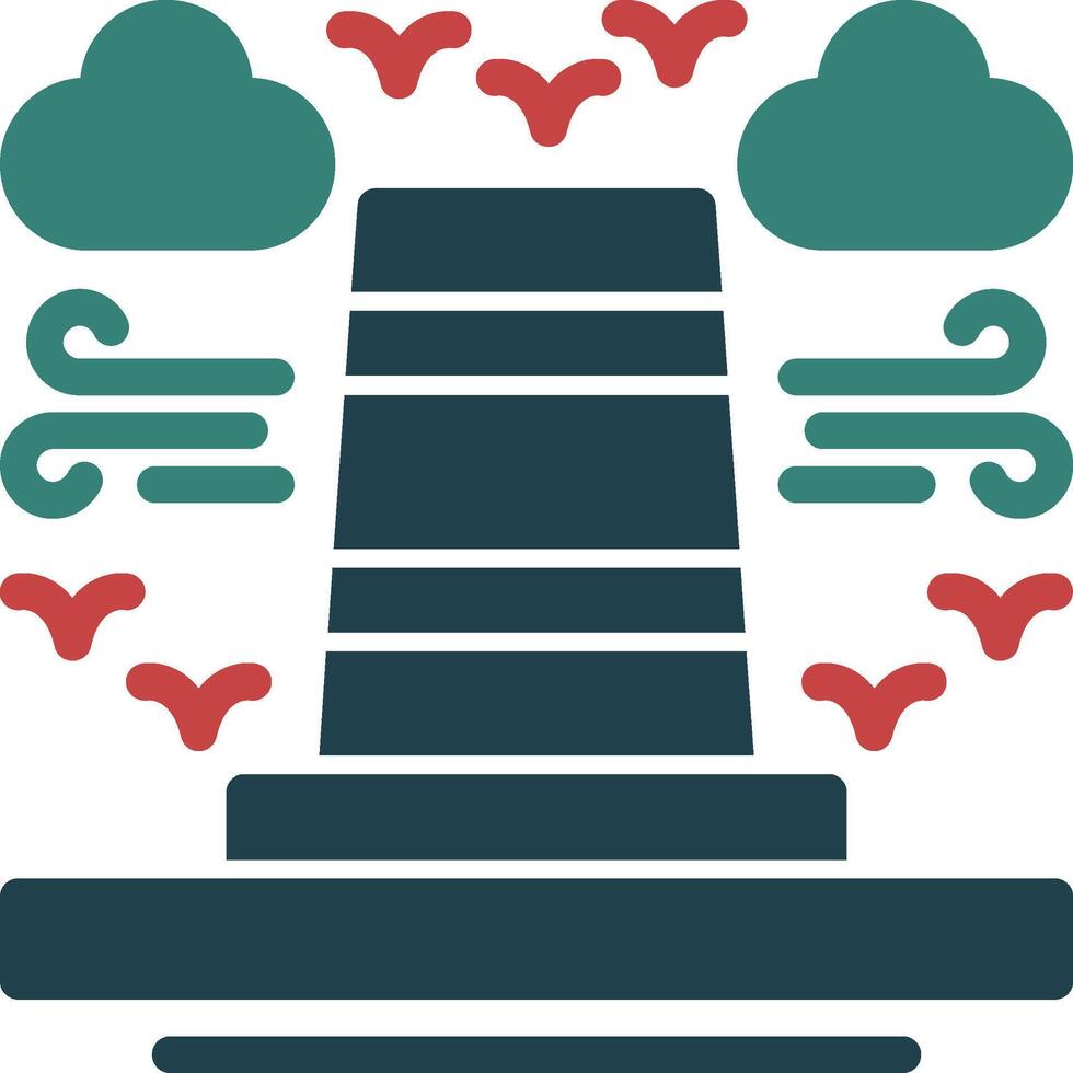 Traffic cone Glyph Two Color Icon vector