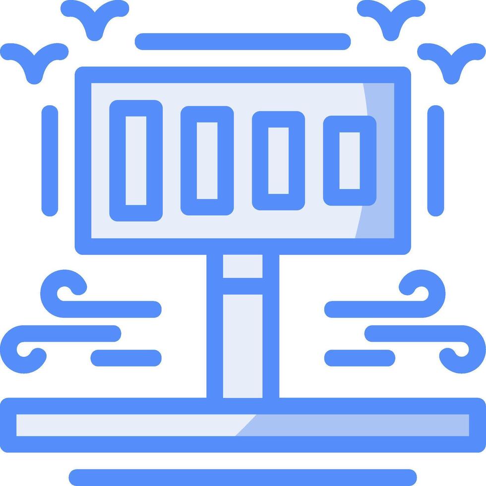 Pedestrian crossing Line Filled Blue Icon vector