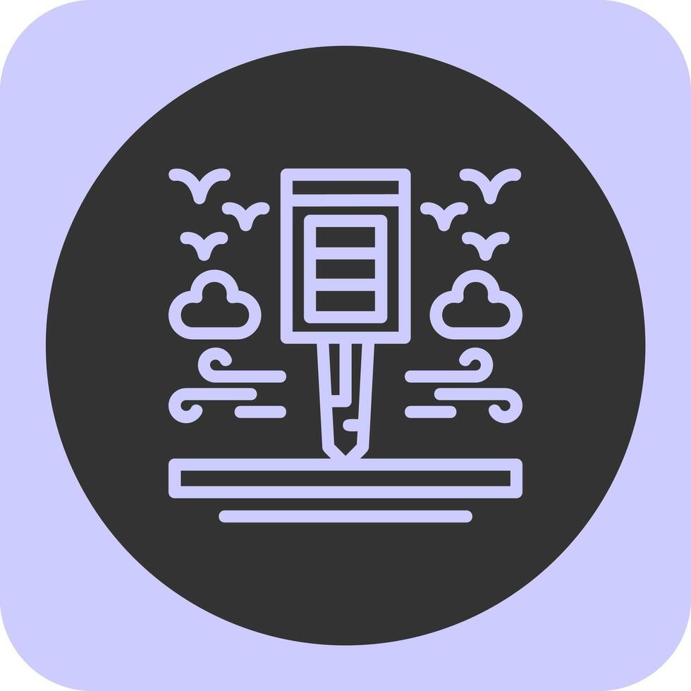 Car key Linear Round Icon vector