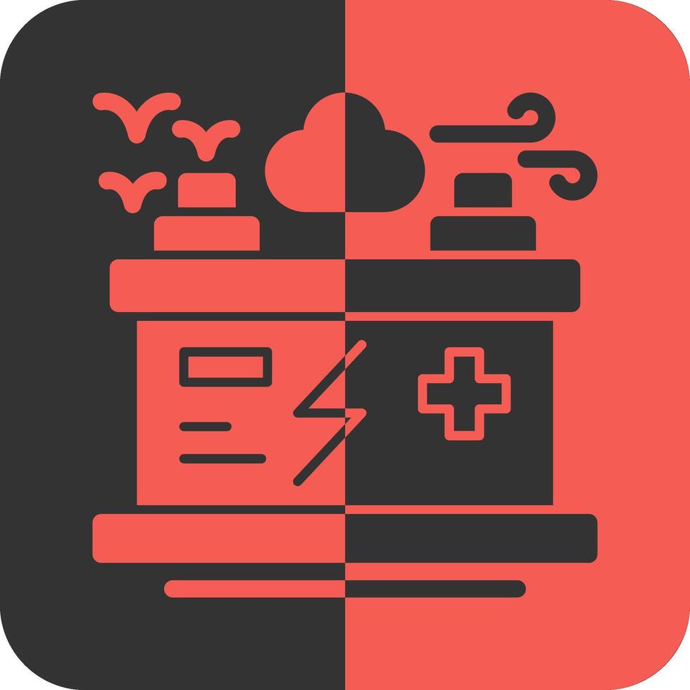 Battery Red Inverse Icon vector