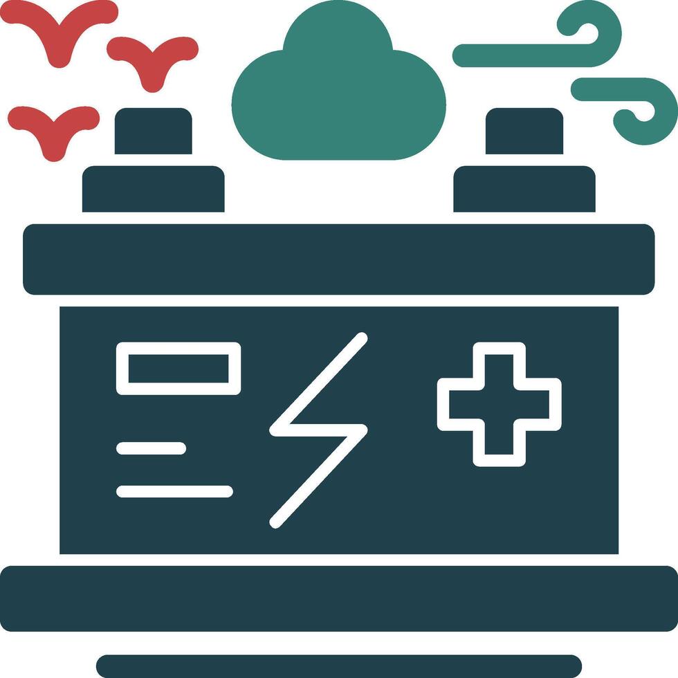 Battery Glyph Two Color Icon vector