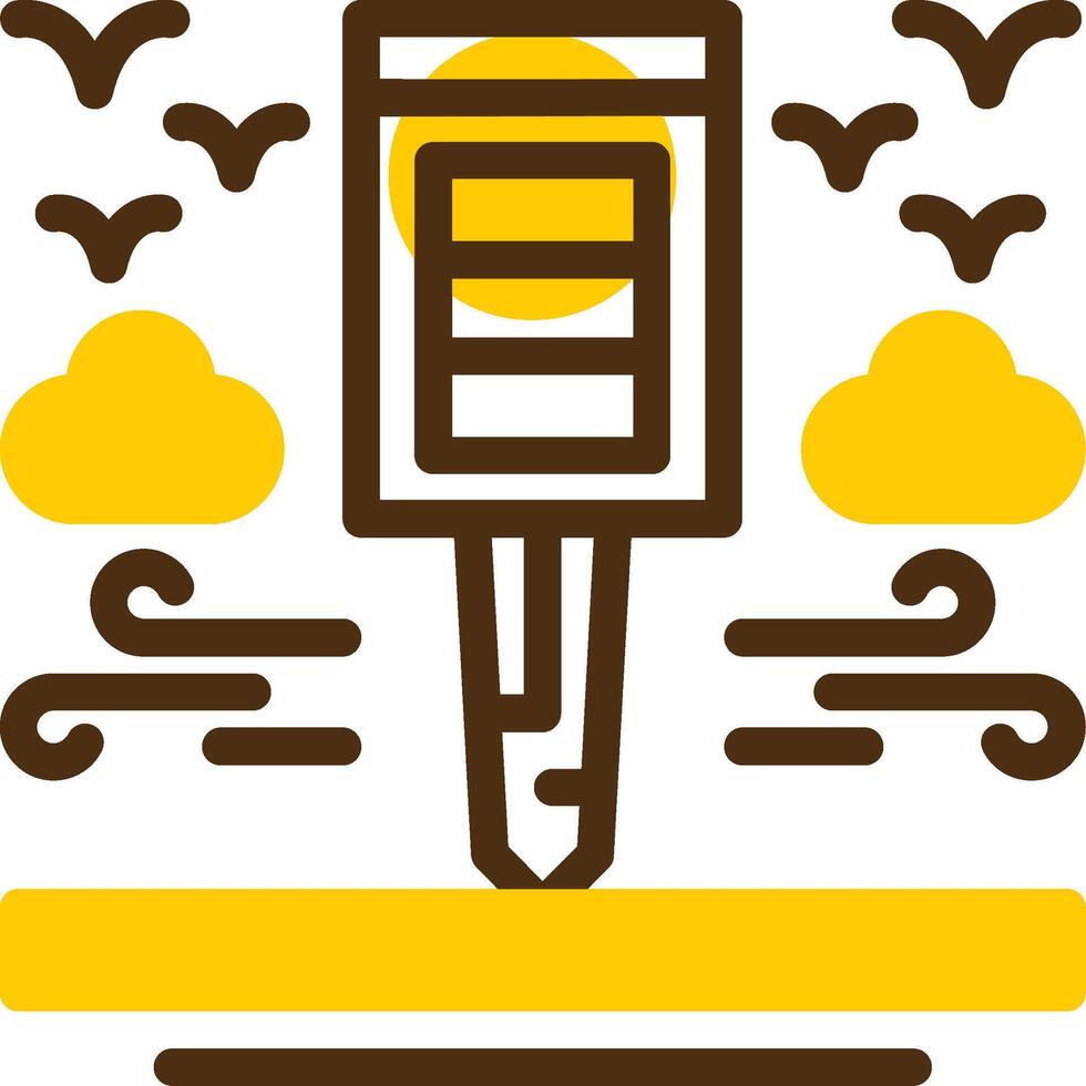 Car key Yellow Lieanr Circle Icon vector