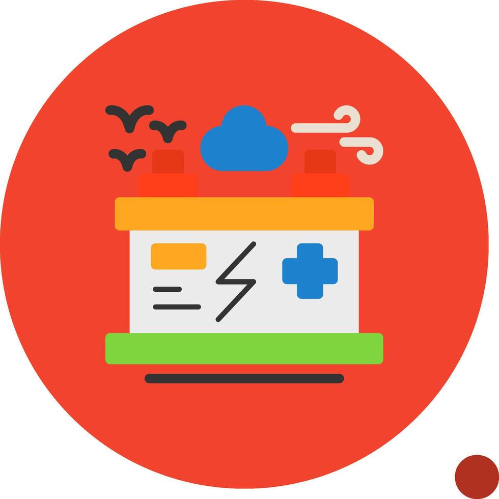 Battery Flat Shadow Icon vector