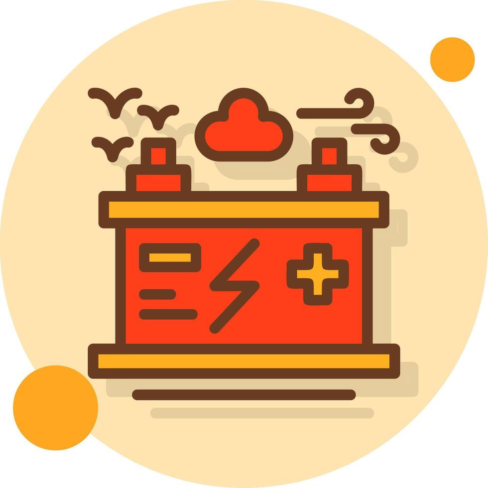 Battery Filled Shadow Circle Icon vector