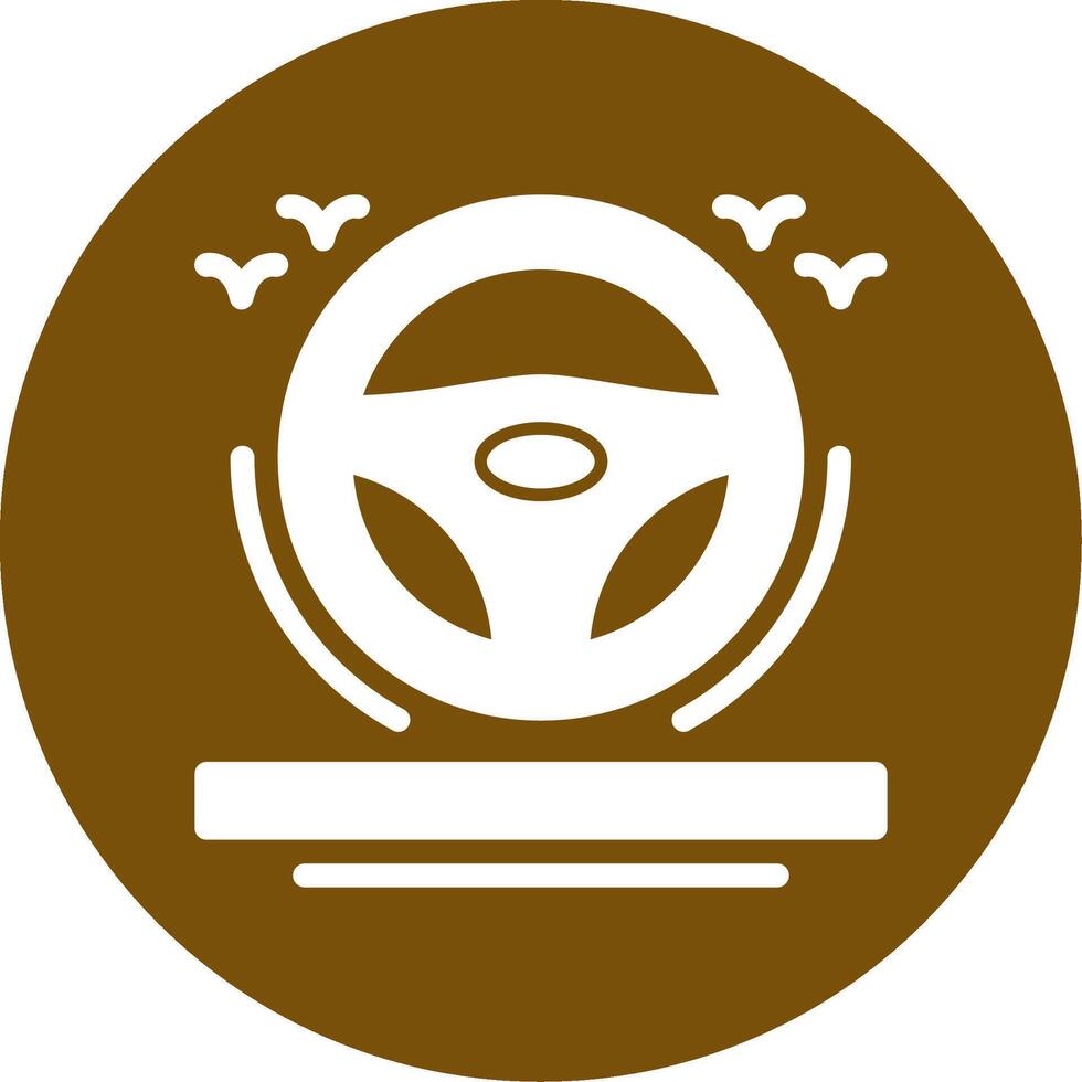 Steering wheel Glyph Circle Icon vector