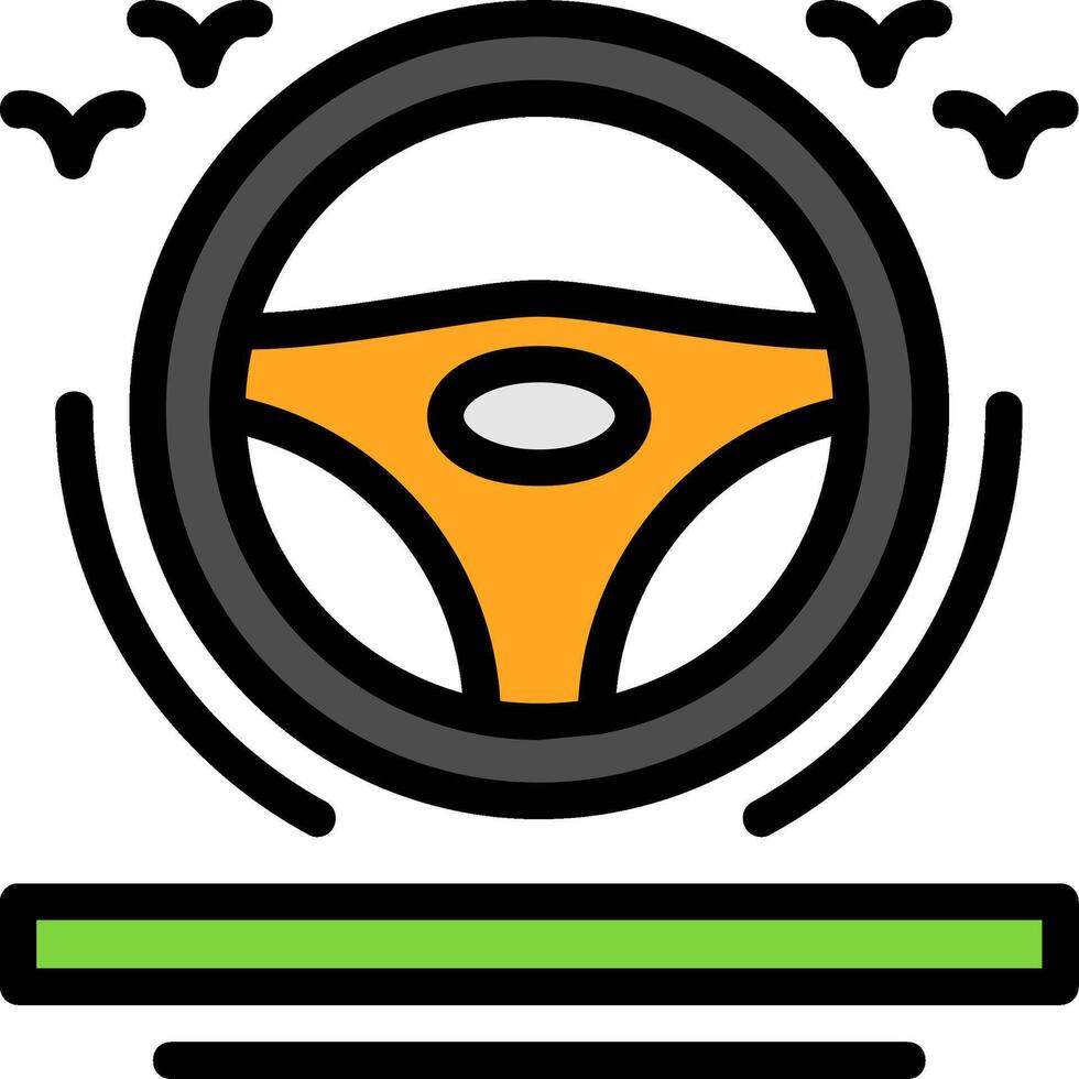 Steering wheel Line Filled Icon vector