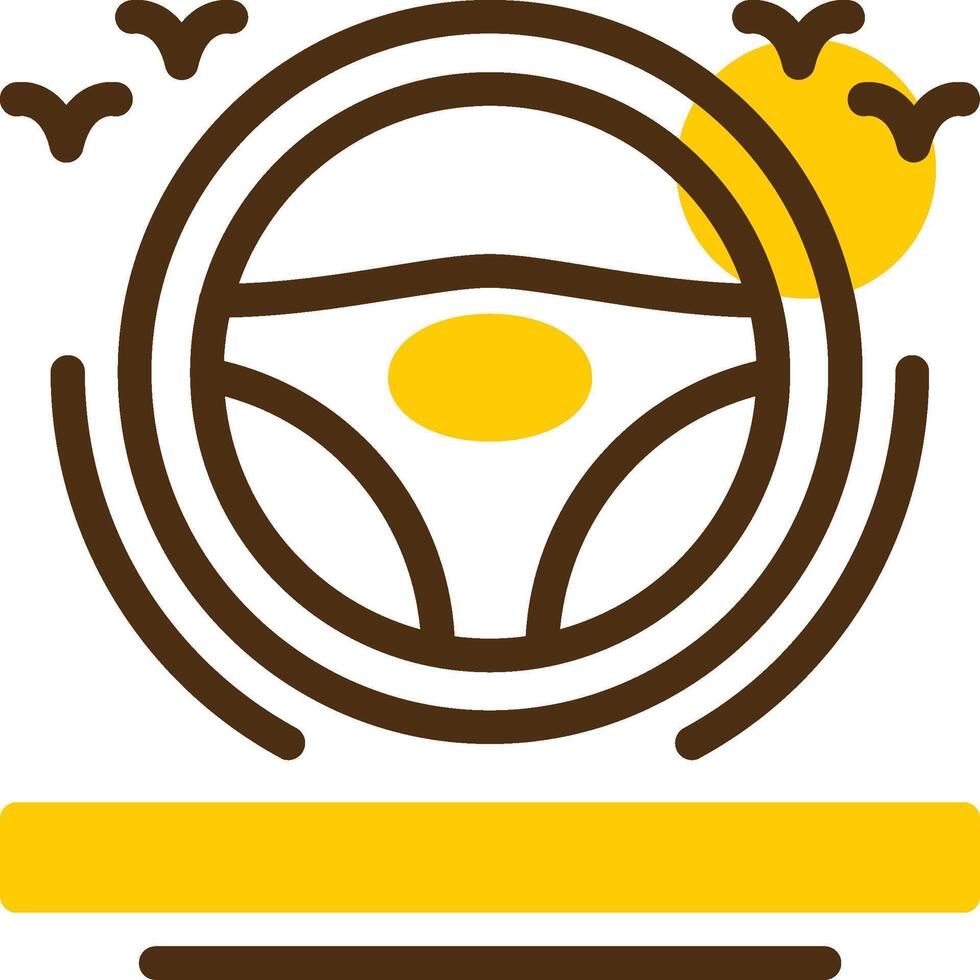 Steering wheel Yellow Lieanr Circle Icon vector