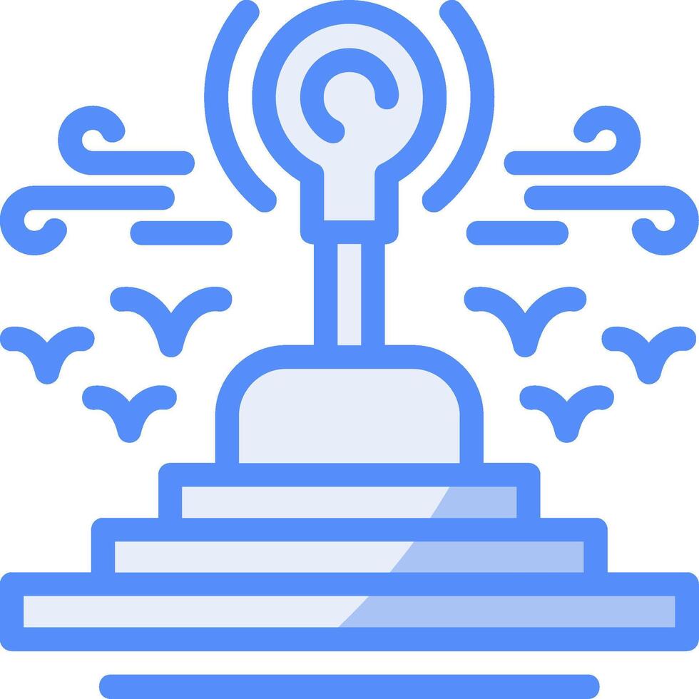 Gearshift Line Filled Blue Icon vector