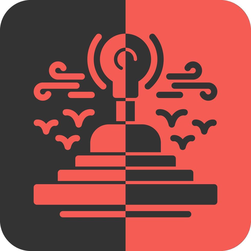 Gearshift Red Inverse Icon vector