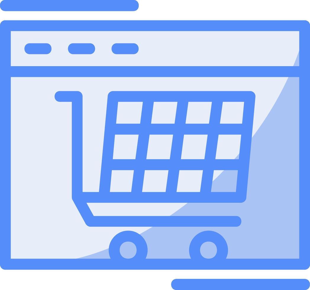 E-commerce Line Filled Blue Icon vector