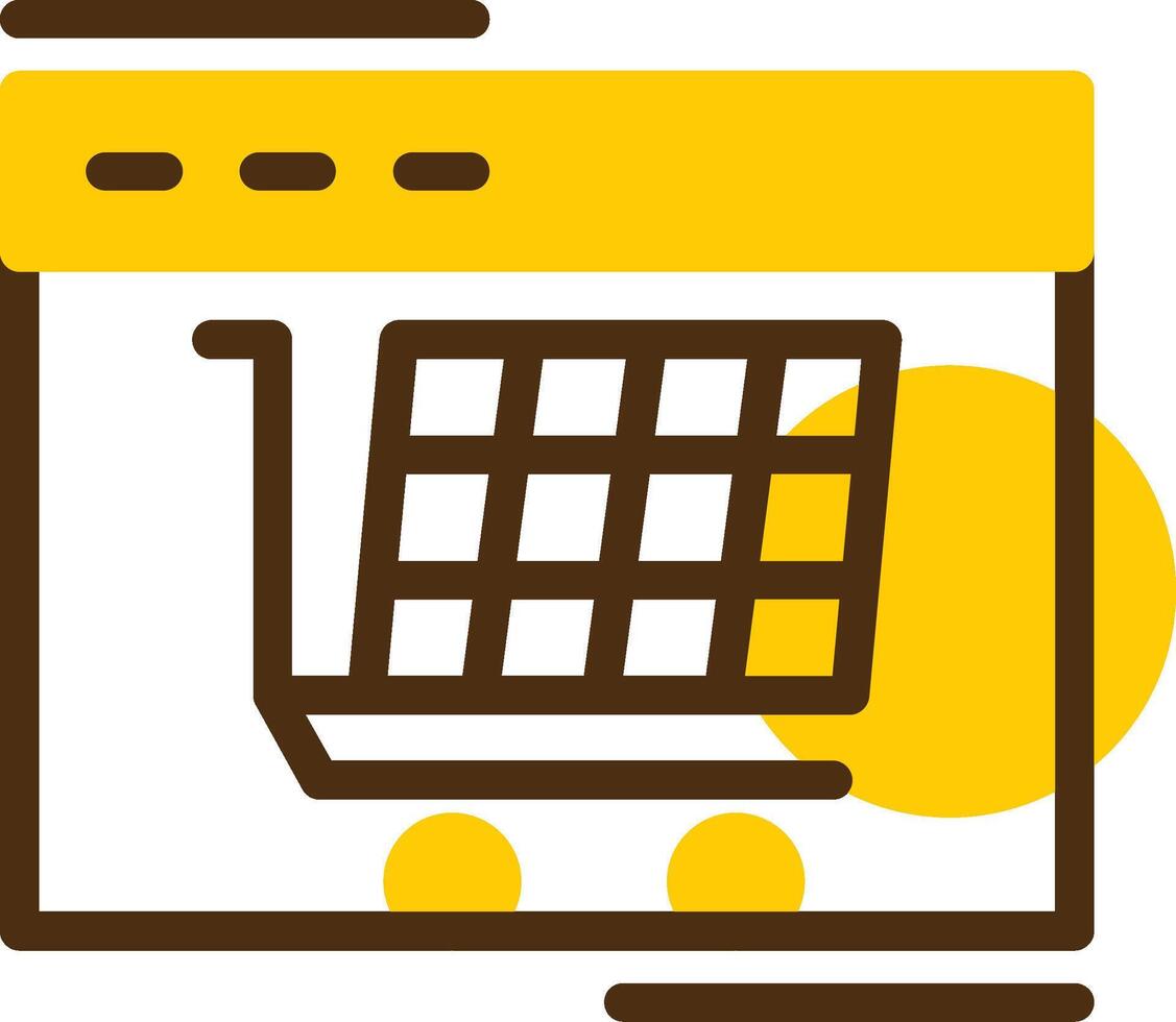 E-commerce Yellow Lieanr Circle Icon vector