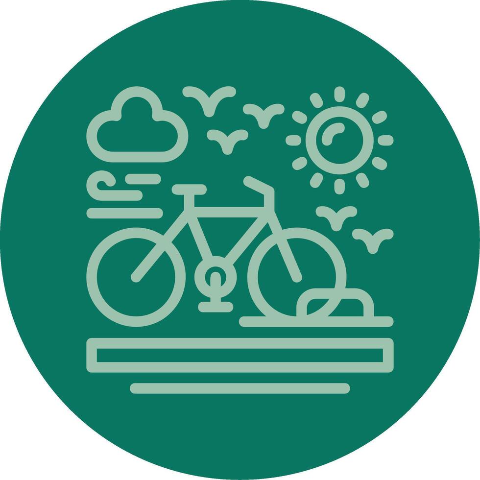 Bicycle rack Line Multi color Icon vector