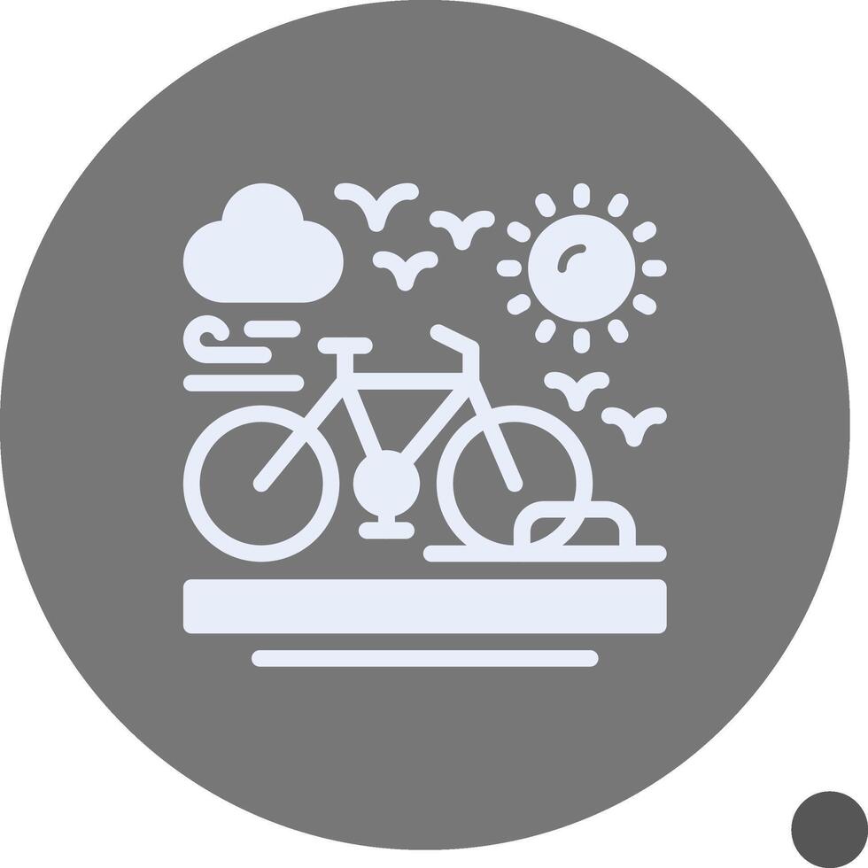 bicicleta estante glifo sombra icono vector